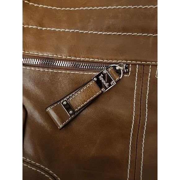 Tignanello Purse Light Brown/Tan Tons Of Pockets Clean Interior Shoulder Strap - Picture 2 of 8